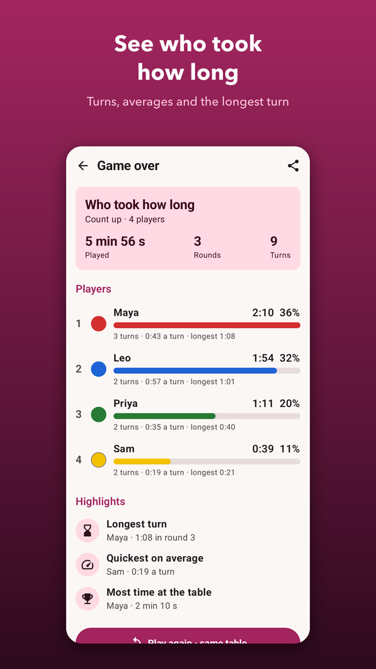 Board Game Timer screenshot 2