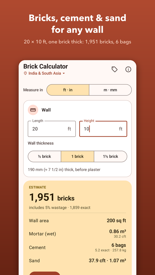Brick Calculator screenshot 1