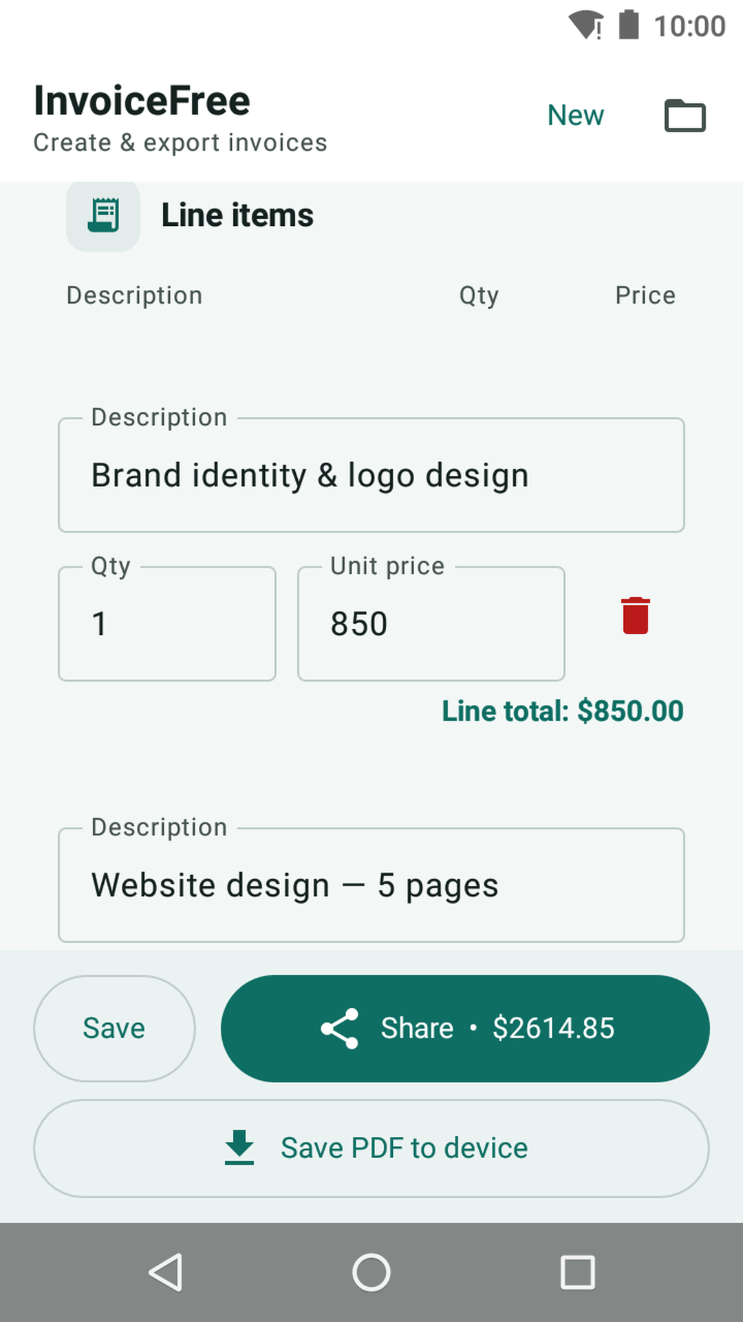 Invoice Free screenshot 2