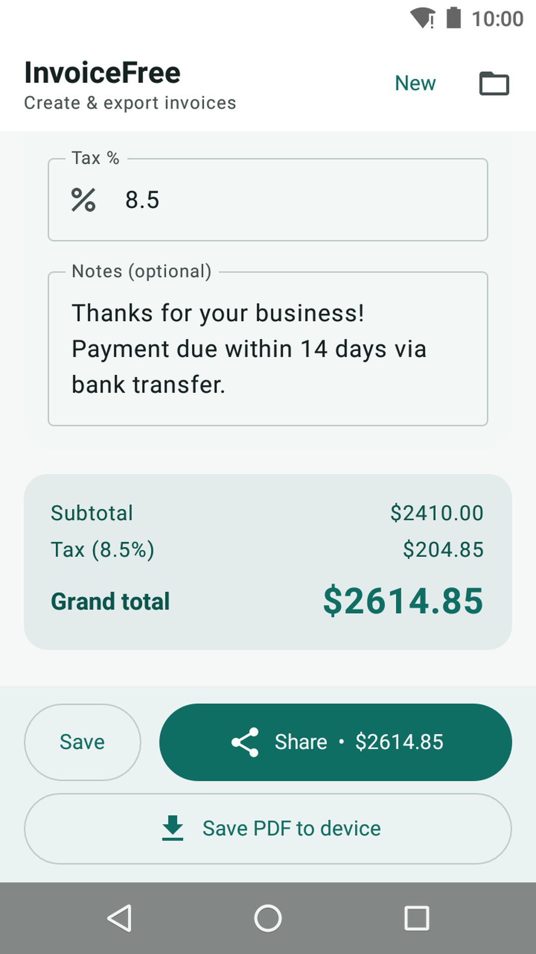 Invoice Free screenshot 3