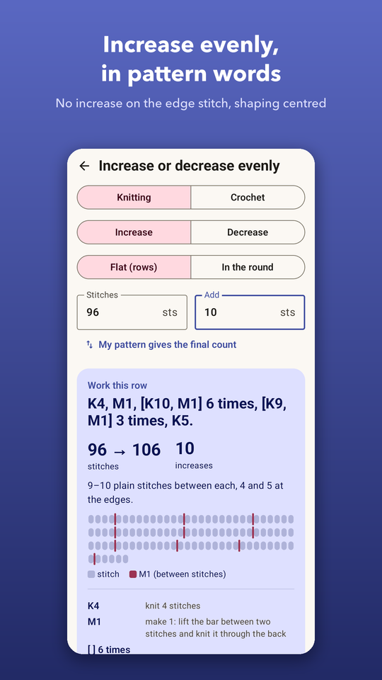 Knitting Calculator screenshot 1