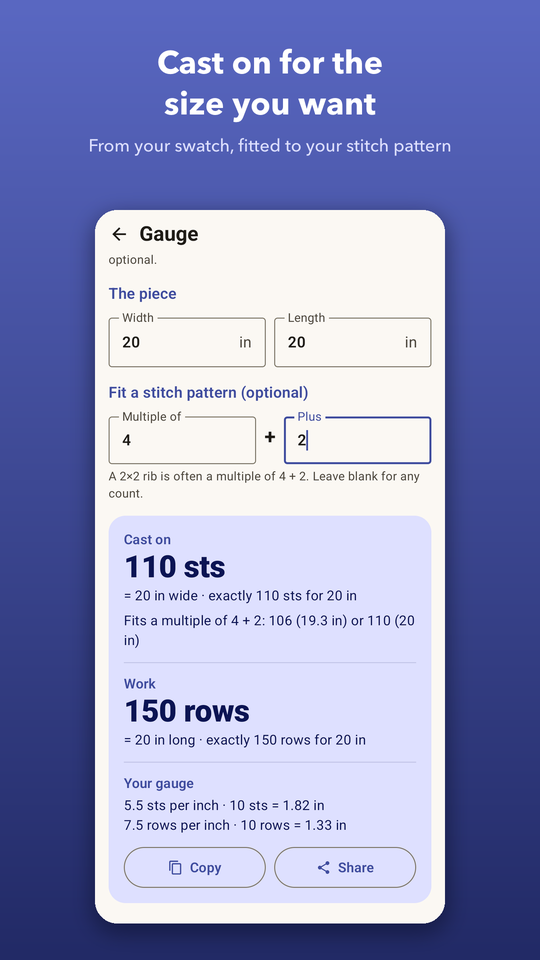 Knitting Calculator screenshot 5