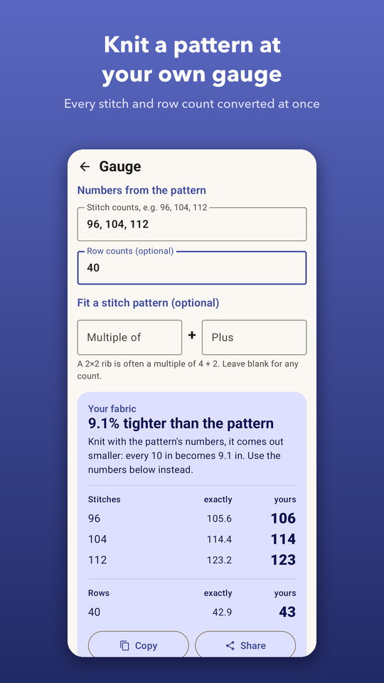 Knitting Calculator screenshot 6