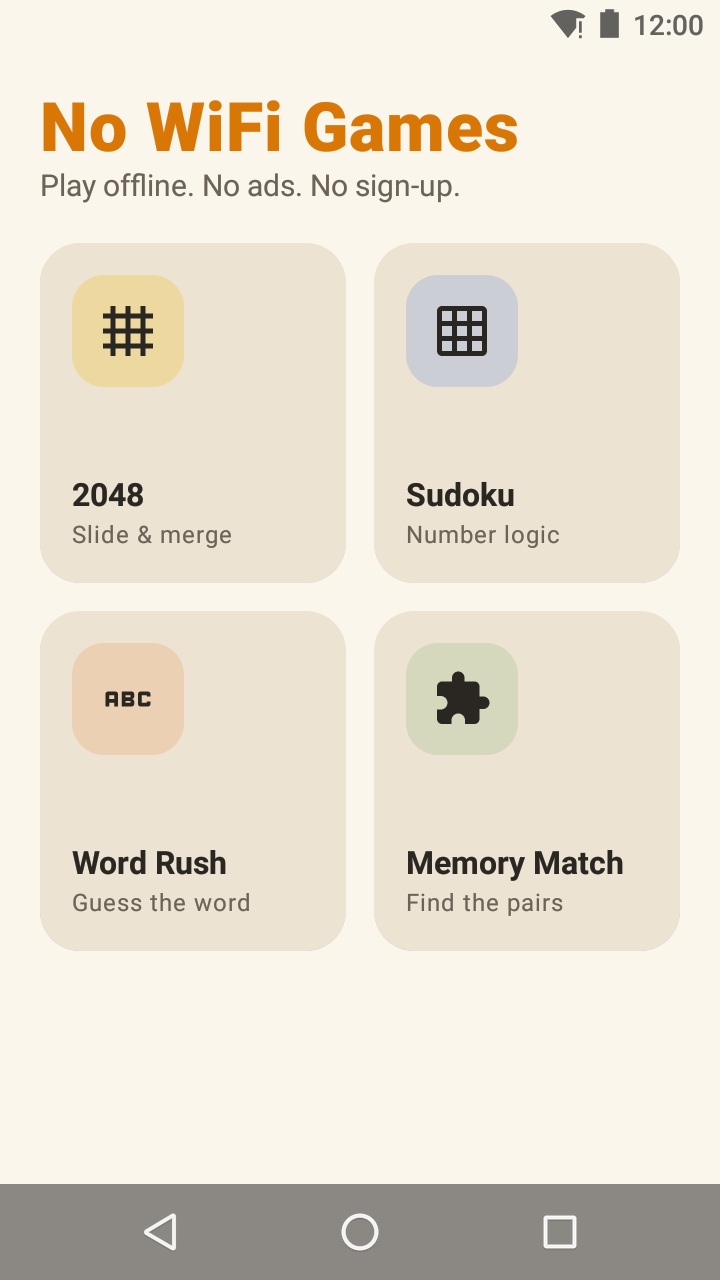No WiFi Games screenshot 1