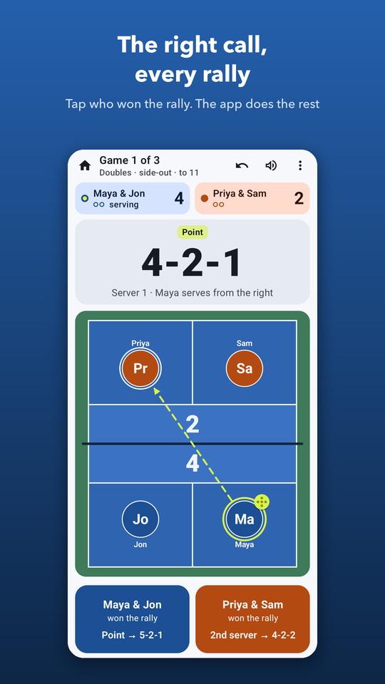 Pickleball Score screenshot 1